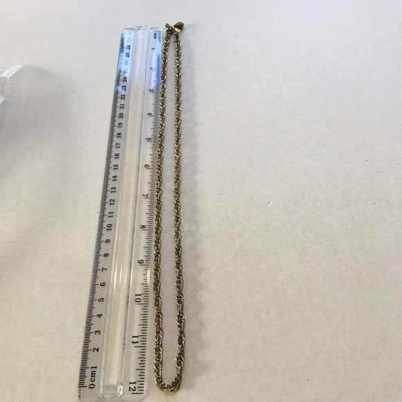 Vintage Coro Gold Tone Open Link Rope Chain Necklace 24" Long Signed - Picture 6 of 7